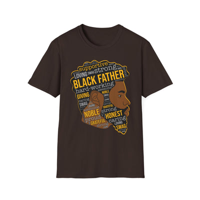 Black Father Word-Art T-Shirt — Proud Dad Tribute Tee
