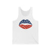 Patriotic Stars & Stripes Lip Print Tank Top — 4th of July USA Graphic Tank
