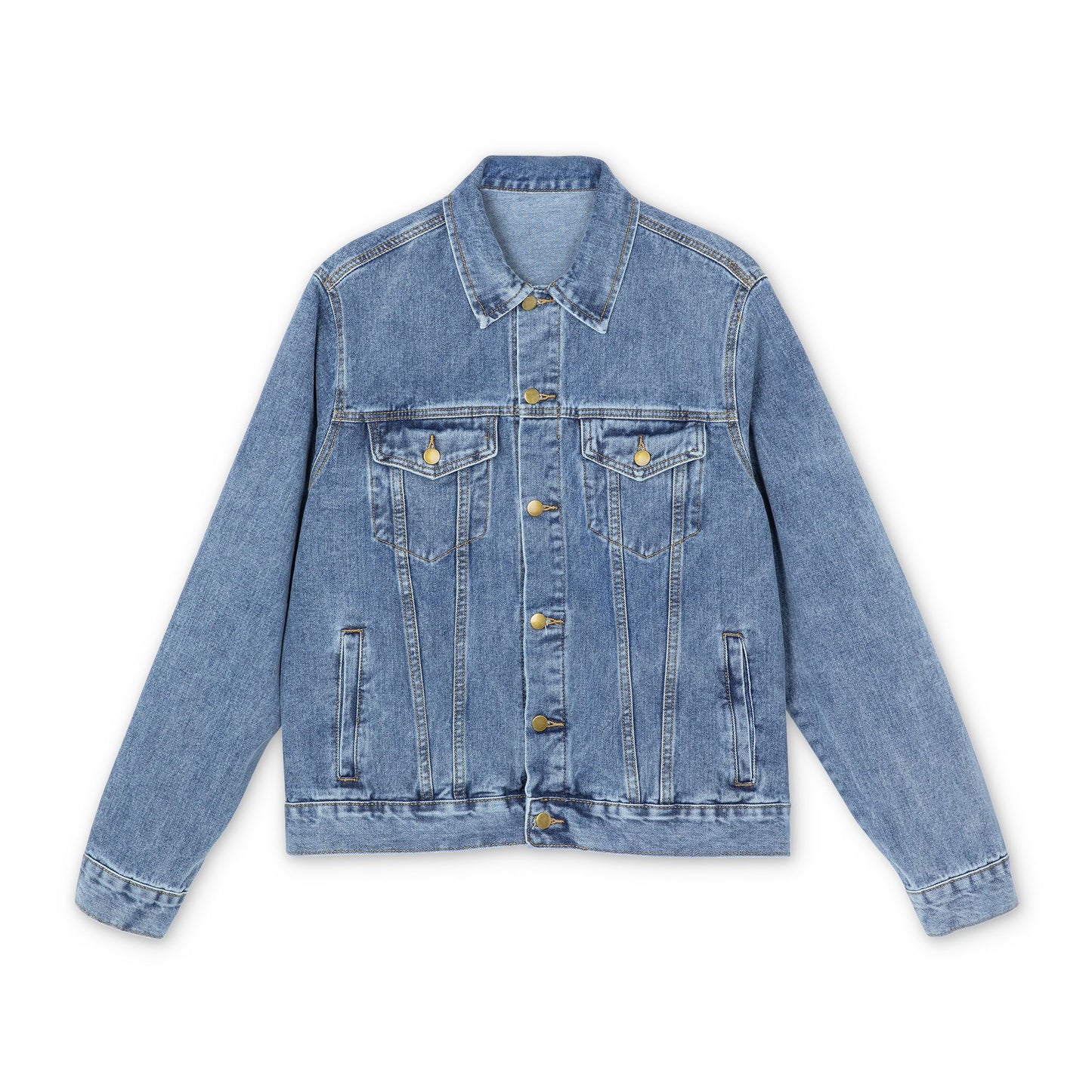 Denim Jacket — Birthday Queen Custom Photo Backprint with Blue Balloons