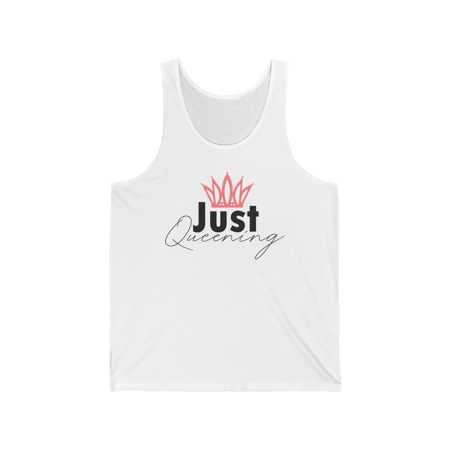 Just Queening Tank Top — Feminine Crown Graphic Tank for Pride, Bachelorette & Confidence