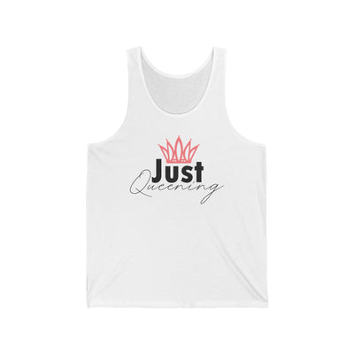 Just Queening Tank Top — Feminine Crown Graphic Tank for Pride, Bachelorette & Confidence