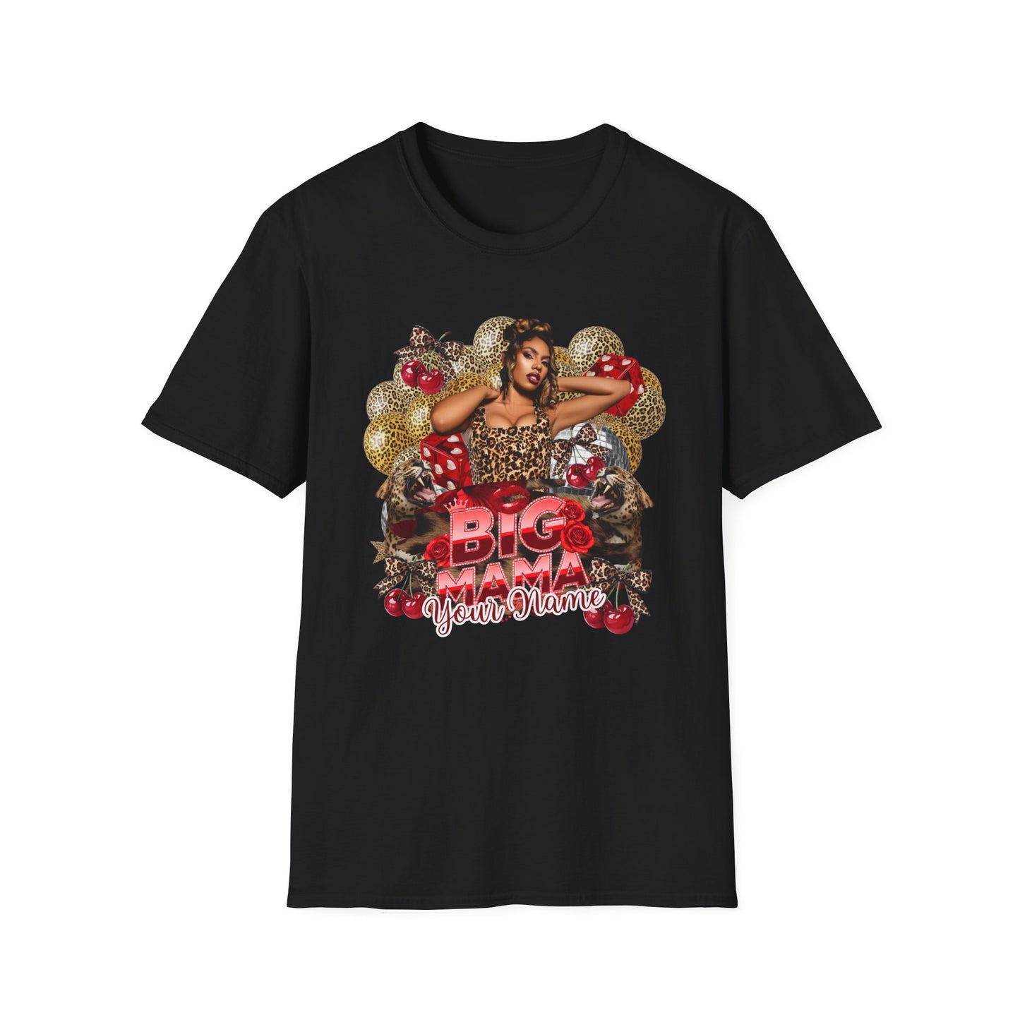 Big & Beautiful Leopard Pinup Custom Photo T-Shirt