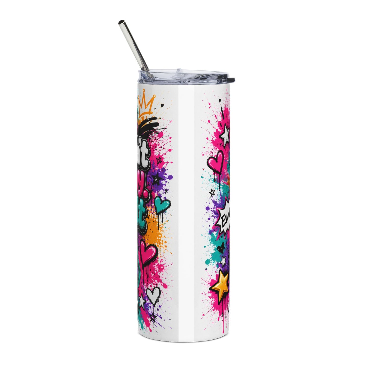 Tumbler — "If My Mouth Could Say What My Face Will" Colorful Graphic 20oz Stainless Steel Tumbler