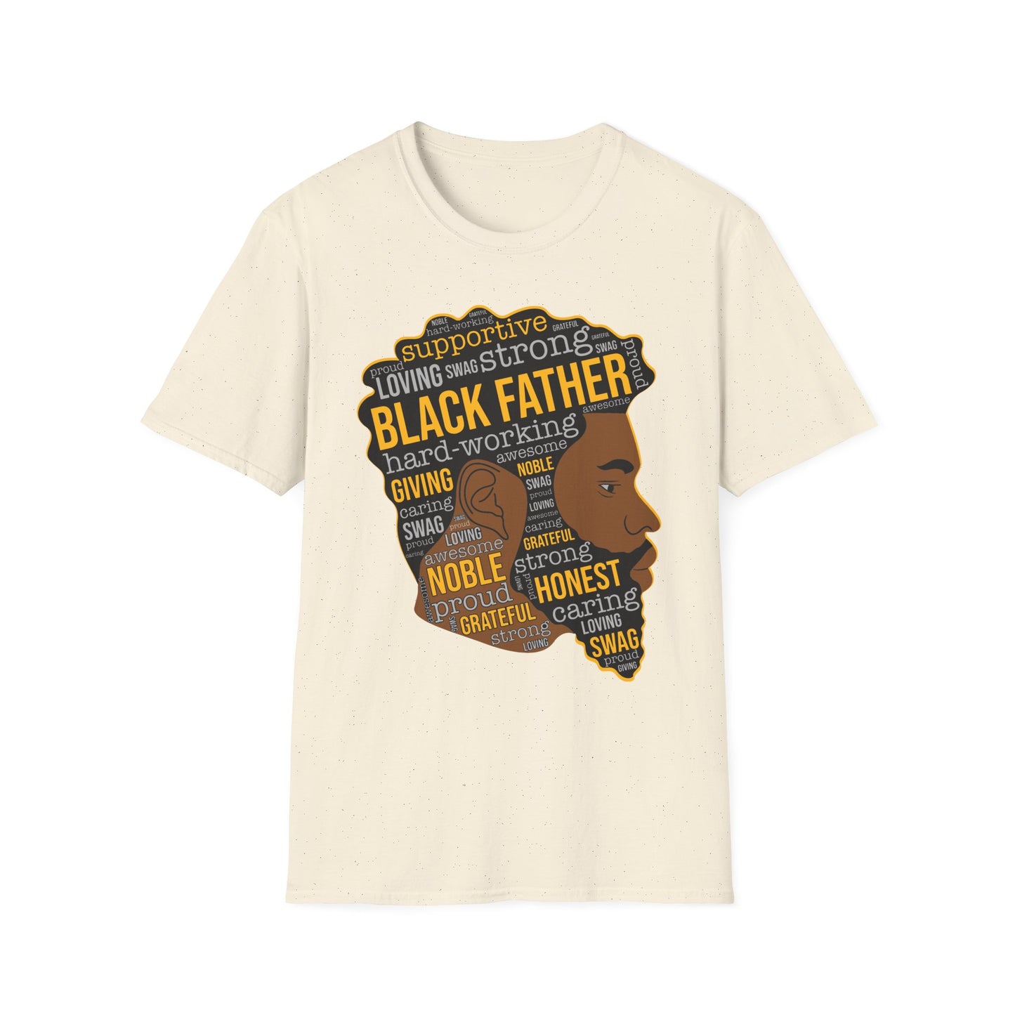 Black Father Word-Art T-Shirt — Proud Dad Tribute Tee