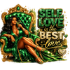 20oz Stainless Tumbler — "Self Love is the Best Love" Green Throne Queen Design