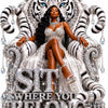 20oz Queen Tumbler — Black Woman on Throne with White Tiger Design