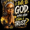 20oz Faith Tumbler — "I Talk To God" Praying Black Woman Stainless Steel Travel Cup