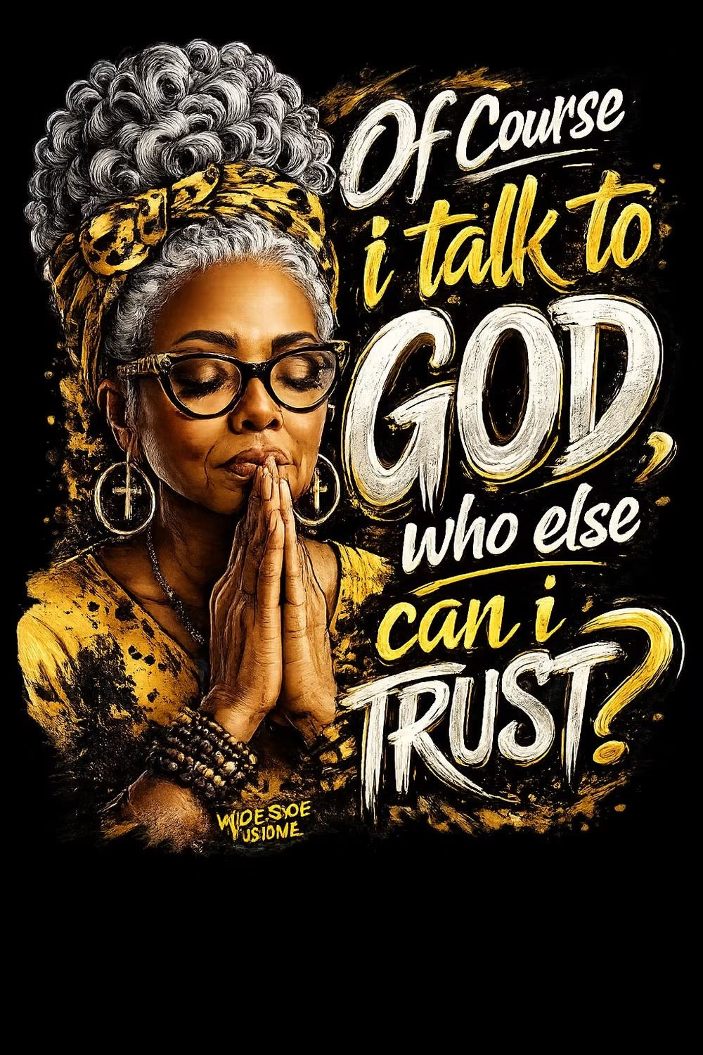 20oz Faith Tumbler — "I Talk To God" Praying Black Woman Stainless Steel Travel Cup