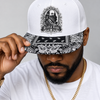 Hustle Hard White Bandana Snapback Hat