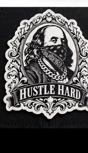 Hustle Hard White Bandana Snapback Hat